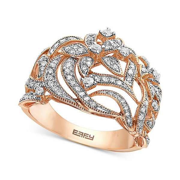 エフィー コレクション レディース リング アクセサリー EFFY® Diamond Flower Statement Ring (3/8 ct. t.w.) in 14k Rose Gold Ros