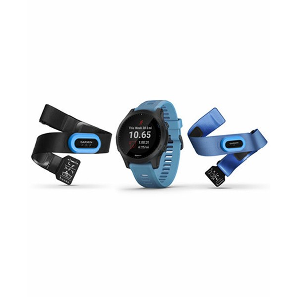 ガーミン レディース 腕時計 アクセサリー Unisex Forerunner 945 Blue Silicone Strap Touchscreen Smart Watch 47mm Gift Set Blue