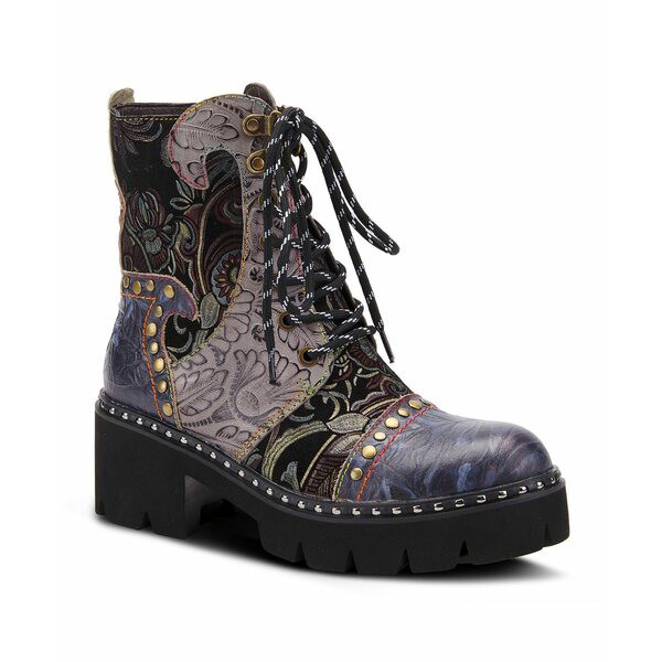 ラリティステ レディース ブーツ＆レインブーツ シューズ Women's Severe Lace-Up Booties Blue Multi