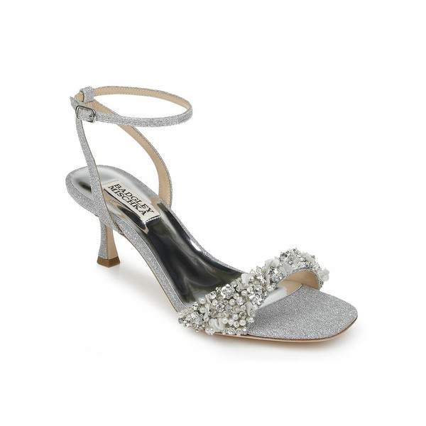 バッジェリーミシュカ レディース サンダル シューズ Telissa Embellished Two-Piece Dress Sandals Silver Metallic Textile