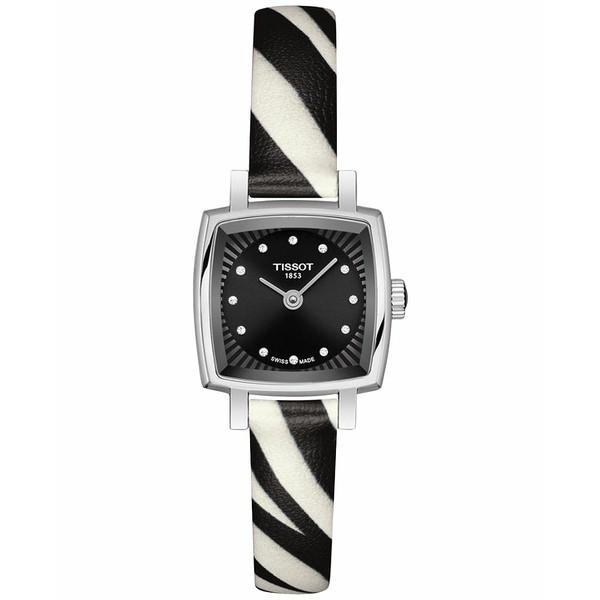 ティソット レディース 腕時計 アクセサリー Women's Lovely Diamond 1/20 ct t.w. Printed Strap Watch 20mm Black