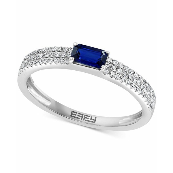 エフィー コレクション レディース リング アクセサリー EFFY® Sapphire (3/8 ct. t.w.) & Diamond (1/4 ct. t.w.) Baguette Ring in