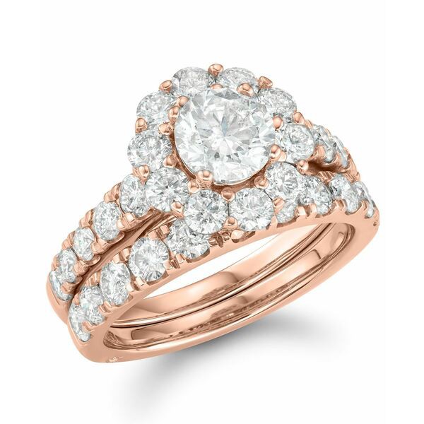 マルケッサ レディース リング アクセサリー Certified Diamond Bridal Set (3 ct. t.w.) in 18k White, Yellow and Rose Gold Rose Gold