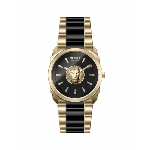 ヴェルサス ヴェルサーチ メンズ 腕時計 アクセサリー Versus by Versace Men's 902 Gold-tone/Black Stainless Steel Bracelet Watch 40