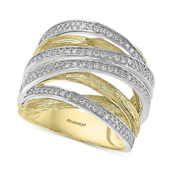 エフィー コレクション レディース リング アクセサリー EFFY® Diamond Multirow Statement Ring (1/2 ct. t.w.) in 14k Gold & Whit