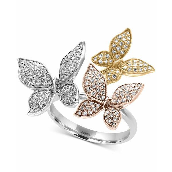 エフィー コレクション レディース リング アクセサリー Trio by EFFY® Diamond Pavé Butterfly Ring (5/8 ct. t.w.) in 14K