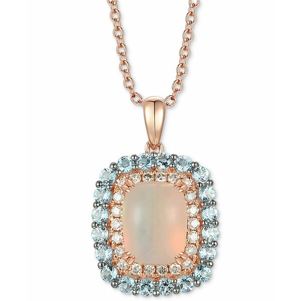 ルヴァン レディース ネックレス・チョーカー・ペンダントトップ アクセサリー Neopolitan Opal (1-1/3 ct. t.w.), Blue Topaz (1-1/10 c