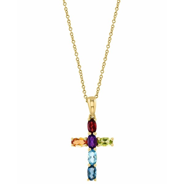 エフィー コレクション レディース ネックレス・チョーカー・ペンダントトップ アクセサリー EFFY® Multi-Gemstone Cross 18" Pendan