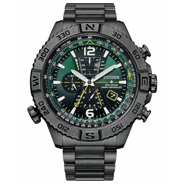 シチズン メンズ 腕時計 アクセサリー Men's Chronograph Promaster Navihawk Gray-Tone Stainless Steel Bracelet Watch 48mm Gray