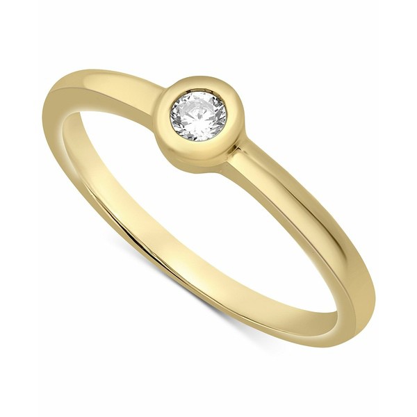 ラップド レディース リング アクセサリー Certified Diamond Bezel Ring (1/10 ct. t.w.) in 14k Gold, Created for Macy's Yellow Gol