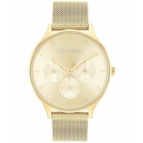 カルバンクライン レディース 腕時計 アクセサリー Gold-Tone Mesh Bracelet Watch 38mm Gold