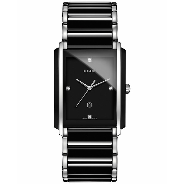 ラド メンズ 腕時計 アクセサリー Men's Swiss Integral Diamond Accent Black Ceramic and Stainless Steel Bracelet Watch 31mm R20206