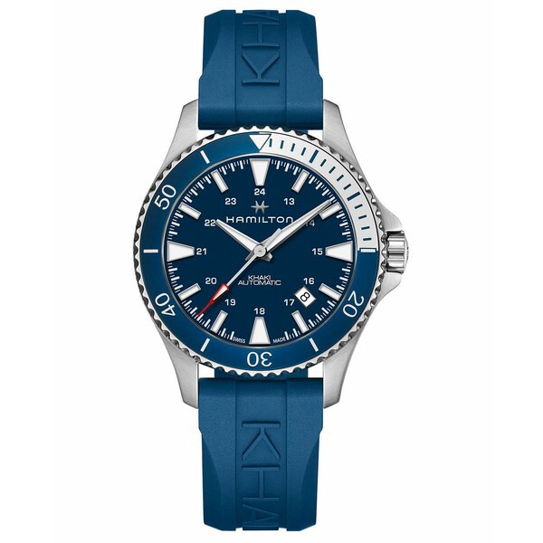 ハミルトン レディース 腕時計 アクセサリー Unisex Swiss Automatic Khaki Scuba Blue Rubber Strap Watch 40mm Blue