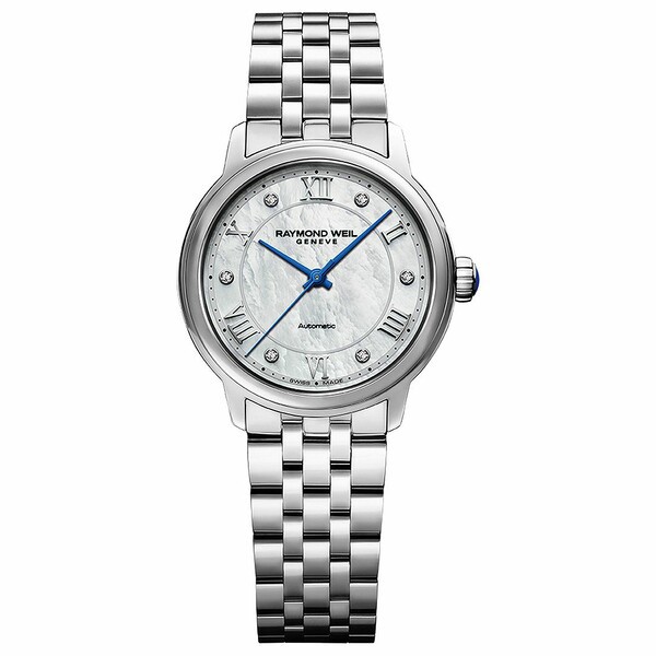 レイモンドウェイル レディース 腕時計 アクセサリー Women's Swiss Automatic Maestro Diamond Accent Stainless Steel Bracelet Watch