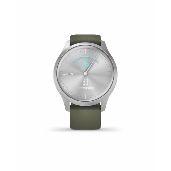 ガーミン レディース 腕時計 アクセサリー Unisex Vivomove 3 Style Moss Green Silicone Strap Smart Watch 24.1mm Black