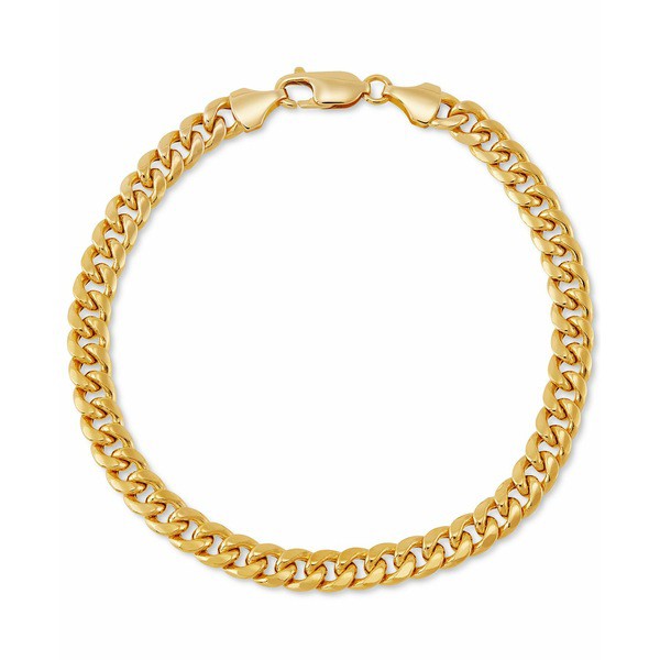 イタリアン ゴールド レディース ブレスレット・バングル・アンクレット アクセサリー Miami Cuban Chain Bracelet in 10k Gold Gold