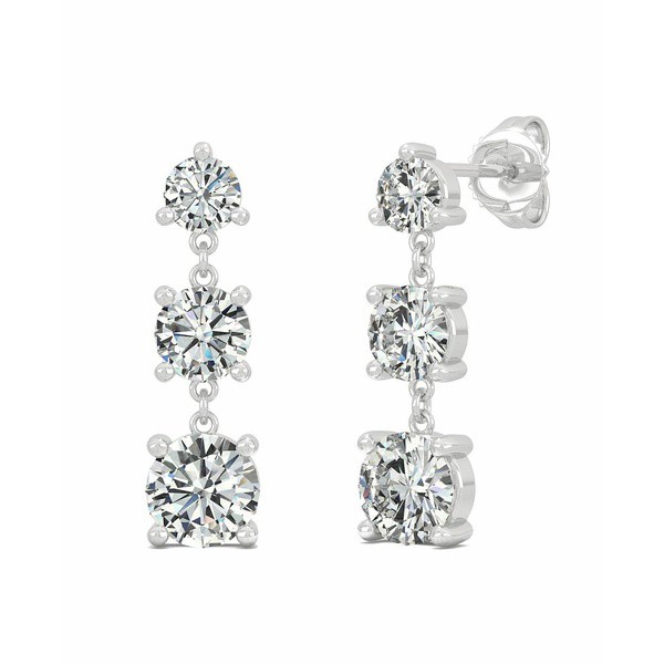 チャールズ アンド コルバード レディース ピアス＆イヤリング アクセサリー Moissanite Three Stone Drop Earrings 2-1/5 ct. t.w. Diam