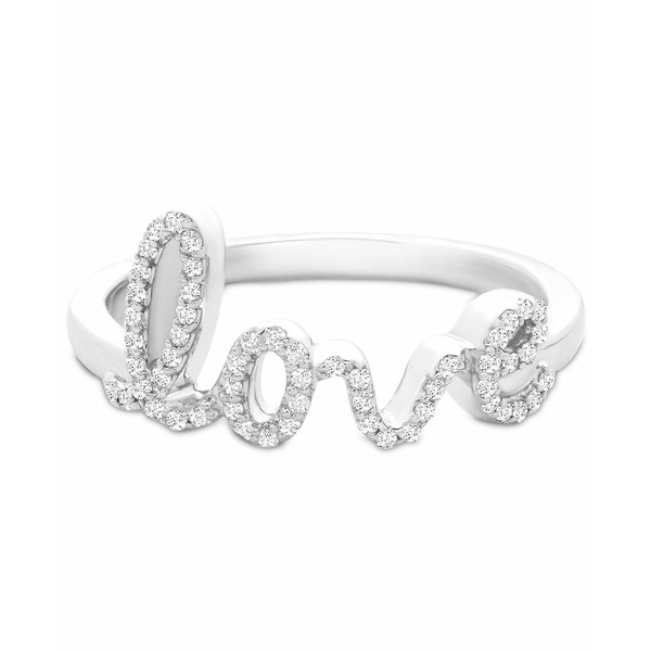 ラップド レディース リング アクセサリー Diamond Love Ring (1/6 ct. t.w.) in 14k Gold or 14k White Gold, Created for Macy's Whit