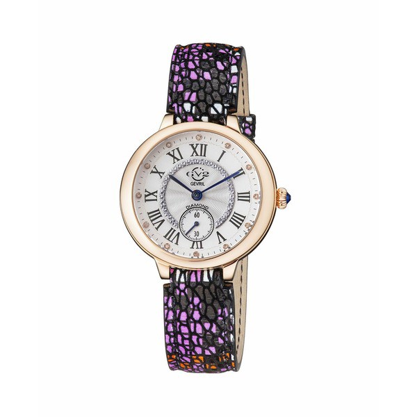 ジェビル レディース 腕時計 アクセサリー Gv2 Women's Rome 12201S Swiss Quartz Leather Watch 47.5 mm Rose