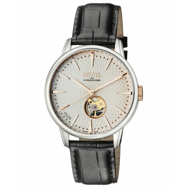 ジェビル メンズ 腕時計 アクセサリー Men's Mulberry Swiss Automatic Black Leather Strap Watch 42mm Black