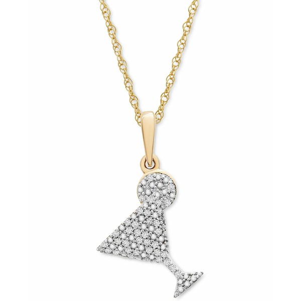 ラップド レディース ネックレス・チョーカー・ペンダントトップ アクセサリー Diamond Martini 18" Pendant Necklace (1/10 ct. t.w.)