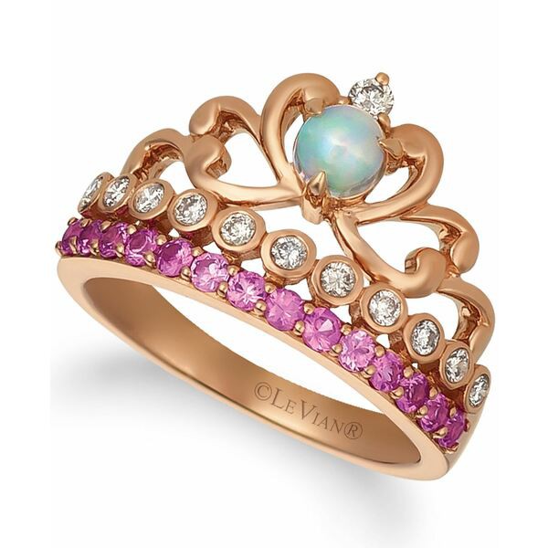 ルヴァン レディース リング アクセサリー Multi-Gemstone (5/8 ct. t.w.) & Nude Diamond (1/4 ct. t.w.) Tiara Ring in 14k Rose Gold