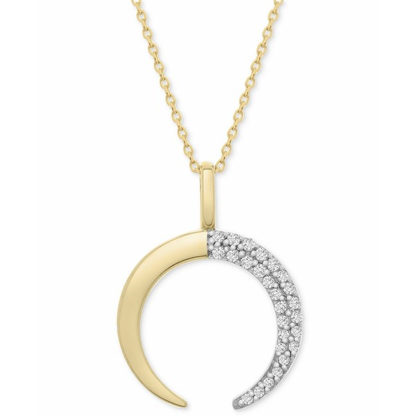 ラップド レディース ネックレス・チョーカー・ペンダントトップ アクセサリー Diamond Crescent Moon 20" Pendant Necklace (1/10 ct.