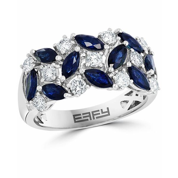 エフィー コレクション レディース リング アクセサリー EFFY® Sapphire (1-5/8 ct. t.w.) & Diamond (5/8 ct. t.w.) Cluster Statem