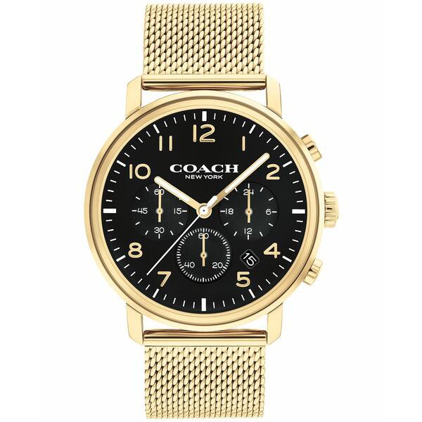 コーチ メンズ 腕時計 アクセサリー Men's Harrison Gold-tone Mesh Bracelet Watch 42mm Gold-tone