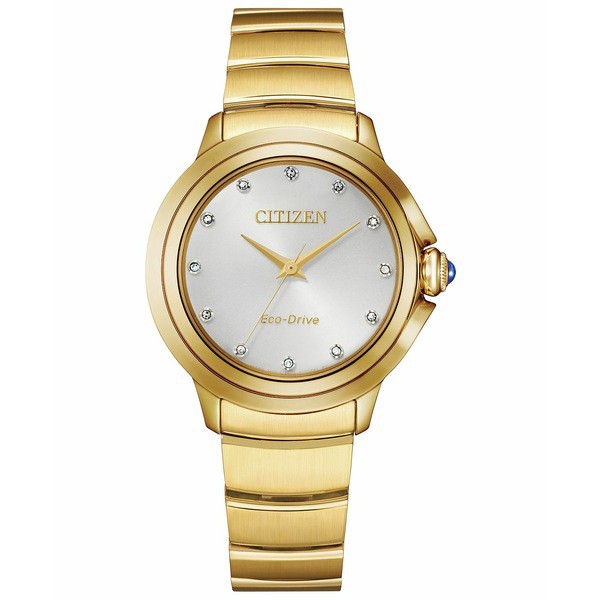 シチズン レディース 腕時計 アクセサリー Eco-Drive Women's Ceci Diamond Accent Gold-Tone Stainless Steel Bracelet Watch 32mm Gold