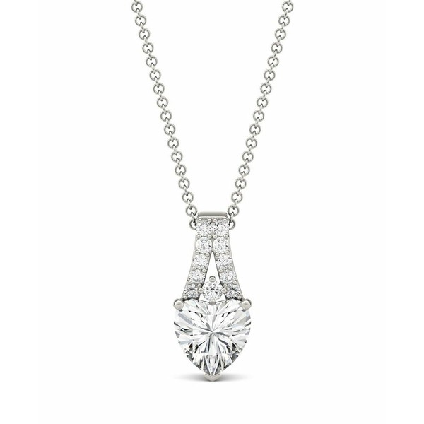 チャールズ アンド コルバード レディース ネックレス・チョーカー・ペンダントトップ アクセサリー Moissanite Heart Solitaire Pendant