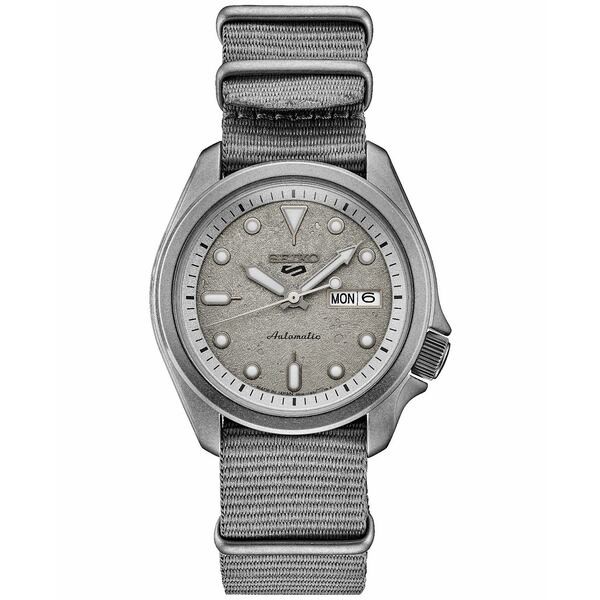 セイコー メンズ 腕時計 アクセサリー Men's Automatic 5 Sports Gray Nylon Strap Watch 43mm Gray