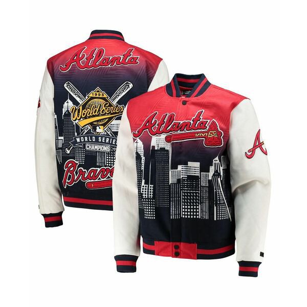 プロスタンダード メンズ ジャケット＆ブルゾン アウター Men's Navy Atlanta Braves Remix Full-Zip Varsity Jacket Navy