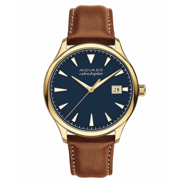 モバド メンズ 腕時計 アクセサリー Men's Swiss Heritage Series Calendoplan Cognac Leather Strap Watch 40mm No Color