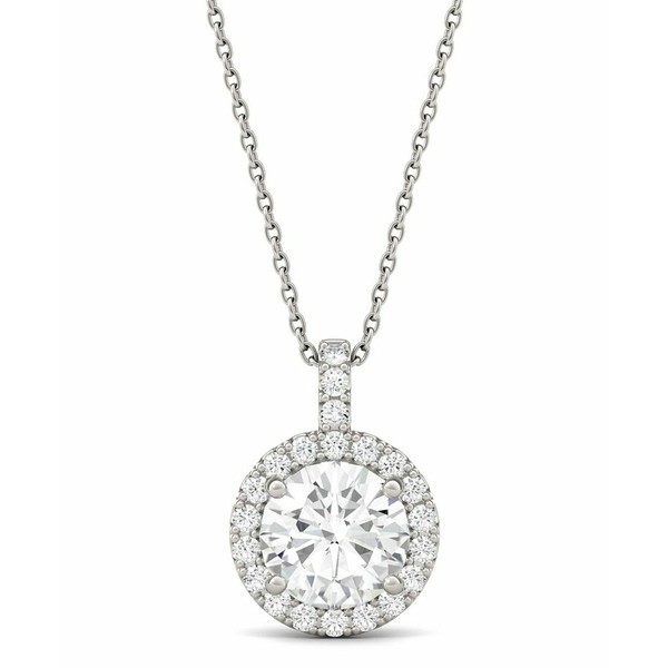 チャールズ アンド コルバード レディース ネックレス・チョーカー・ペンダントトップ アクセサリー Moissanite Round Halo Pendant (2-1