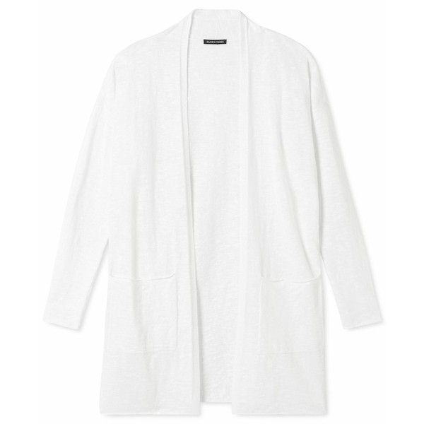 エイリーンフィッシャー レディース ニット&セーター アウター Women's Open-Front Cardigan White