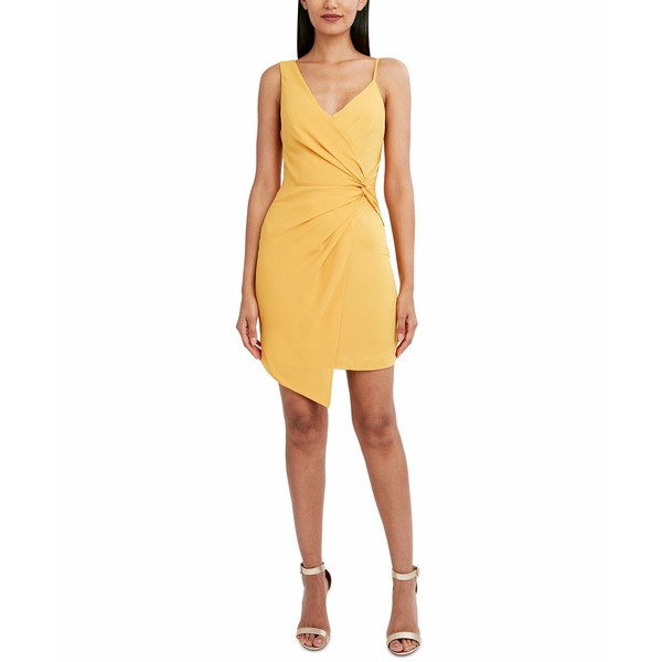 ビーシービージーマックスアズリア レディース ワンピース トップス Women's Asymmetrical Knot-Waist Dress Golden Glow