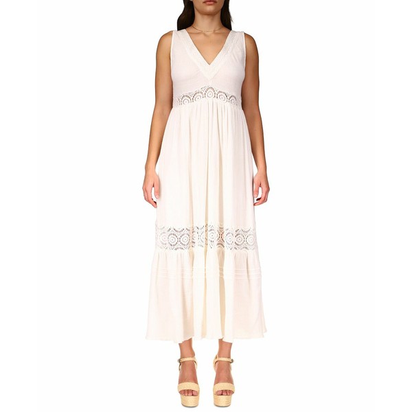 サンクチュアリー レディース ワンピース トップス Women's Lace-Inset Maxi Dress Natural