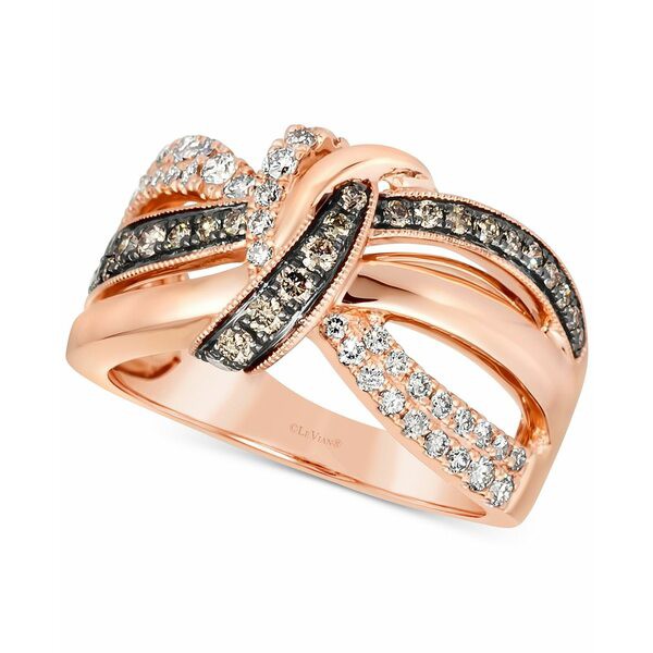 ルヴァン レディース リング アクセサリー Chocolate Diamond (1/3 ct. t.w.) & Nude Diamond (3/8 ct. t.w.) Knot Ring in 14k Rose Gol