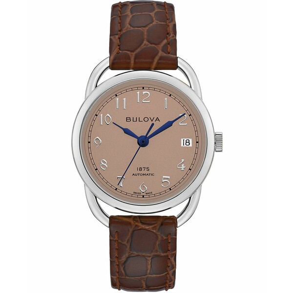 ブロバ レディース 腕時計 アクセサリー LIMITED EDITION Women's Swiss Automatic Joseph Bulova Brown Leather Strap Watch 34.5mm Bro