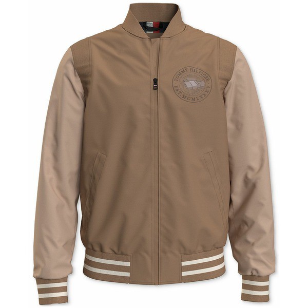 トミー ヒルフィガー メンズ ジャケット＆ブルゾン アウター Men's Modern Archive Varsity Jacket Basket Brown