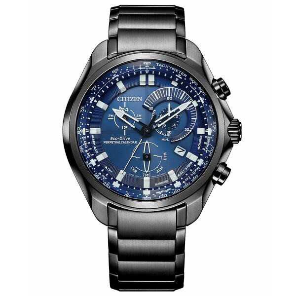 シチズン メンズ 腕時計 アクセサリー Men's Chronograph Eco-Drive Sport Luxury Gray-Tone Stainless Steel Bracelet Watch 43mm Gray