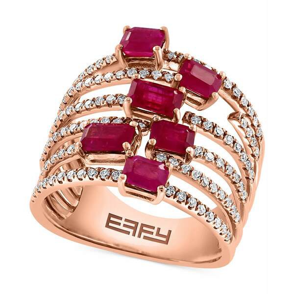 エフィー コレクション レディース リング アクセサリー EFFY® Ruby (2-1/10 ct. t.w.) & Diamond (1/2 ct. t.w.) Multirow Openwork