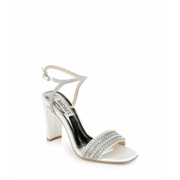 バッジェリーミシュカ レディース サンダル シューズ Kari Ankle Strap Block-Heel Dress Sandals White Satin