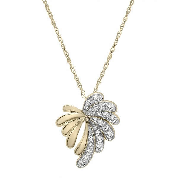 ラップド レディース ネックレス・チョーカー・ペンダントトップ アクセサリー Diamond Palm Tree Pendant Necklace (1/5 ct. t.w.) in