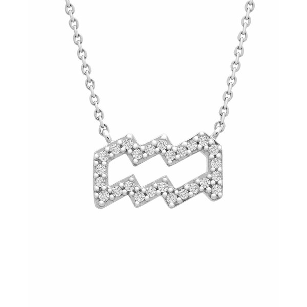 ラップド レディース ネックレス・チョーカー・ペンダントトップ アクセサリー Diamond Zodiac Pendant Necklace (1/10 ct. t.w.) in 14