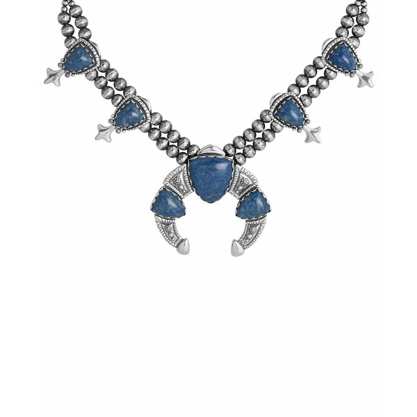 アメリカンウェスト レディース ネックレス・チョーカー・ペンダントトップ アクセサリー Gemstone Squash Blossom Necklace Denim Lapis