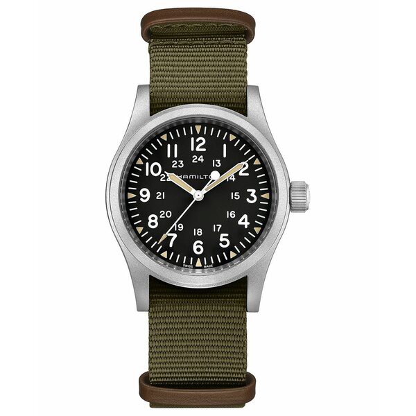 ハミルトン レディース 腕時計 アクセサリー Unisex Swiss Mechanical Khaki Field Green Nato Fabric Strap Watch 38mm Green