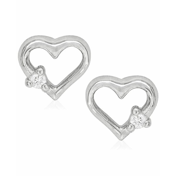 ローナ サットン レディース ピアス＆イヤリング アクセサリー Children's Diamond Accent Heart Silhouette Stud Earrings in Sterling