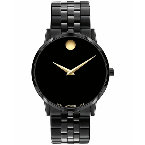 モバド レディース 腕時計 アクセサリー Unisex Swiss Museum Classic Black PVD Stainless Steel Bracelet Watch 40mm Black